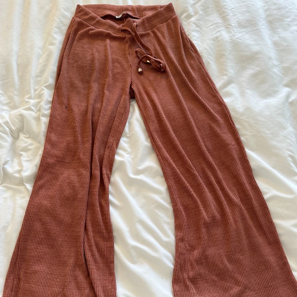 Zara Ribbed Wide Leg Pants